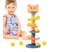 Generisch Spiral Ball Drop Tower - Jeu de balle à roulettes amusant, jouet à rampe tourbillonnante | Activité éducative pour la petite enfance, jeu d'empilage et de rotation de basket-ball pour