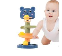 Generisch Spiral Ball Drop Tower - Jeu de balle à roulettes amusant, jouet à rampe tourbillonnante | Activité éducative pour la petite enfance, jeu d'empilage et de rotation de basket-ball pour
