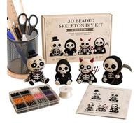 Generisch Squelette en perles 3D - Instructions incluses (français non garanti) et pour l'interaction familiale - Mini squelette de perles 3D - Pour , adultes, femmes, fêtes, maison, salle de