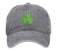 Generisch St Pa Trick's Day Hat Green Baseball Cap Sha Mrock Embroidered for Man Women Drôle Cap Noir Fermé, gris, taille unique