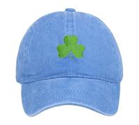 Generisch St Pa Trick's Day Hat Green Baseball Cap Sha Mrock Embroidered for Man Women Drôle Cap Noir Fermé, bleu clair, taille unique