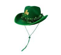 Generisch St Patrick Fête irlandaise Thème Scène Performance Chapeau Occidental Carnaval Événement Country Vert Accessoire de scène Coiffe Chapeau d'apparition festif Chapeau d'événement