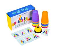 Generisch Stacking Cups - Rainbow Cup Stacker for Early Education | Jeu and Learn Numbers Activity Toy Kids Boys Girls Set, Nesting Bathtub Water Beach Pail Sand Building Block Sorter