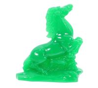 Generisch Statue de cheval de feu chinois - Figurine de cheval rouge - Décoration année du cheval 2026 - Pour bureau, bibliothèque, maison et bureau - 7,5 x 3 x 9 cm - Vert