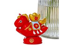 Generisch Statue de cheval - Décoration rotative en résine pour la prospérité - Sculpture du Nouvel An chinois 2026 - Pour bureau, entreprise, école, dortoir, salon, chambre à coucher