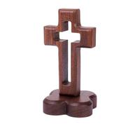 Generisch Statue de croix - Statue catholique debout - Décoration d'églises du Christ avec un support - Pour prière, salon, bureau, chambre à coucher, bureau, église, fête, mariage