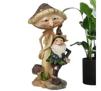 Generisch - Statue de jardin, gnome de pelouse avec champignon à l'extérieur - Statues colorées mignonnes sur des statues de champignons pour l'art du jardin, la décoration de terrasse en plein air