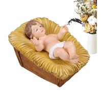 Generisch Statue de Jésus, figurine en résine | L'enfant Jésus couché sur une crèche, décoration de Noël religieuse, décoration de table pour chambre à coucher, salon