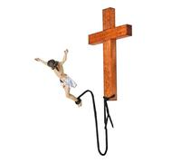 Generisch Statue de Jésus - Figurine Marie avec enfant Jésus - Collier avec croix chrétienne - Art mural religieux et figurines sacrées - Décoration de croix en résine