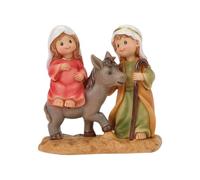 Generisch Statue de la Sainte Famille | Figurines de Noël en résine de dessin animé Joseph Marie, figurines religieuses catholiques ornement - Cheminée chrétienne Cheminée Église