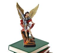 Generisch Statue de l'archange | Figurine archange Michael colorée | Saint Michel, l'archange qui vait Satan, figurine religieuse de collection, sculpture d'ange, décoration