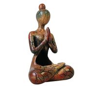 Generisch Statue de méditation de yoga, en résine peinte à la main, figurine de fille de yoga, bougeoir, décoration de la maison calme pour salon et chambre à coucher, méditation d'ambiance