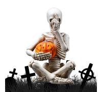 Generisch Statue de squelette, figurines de squelette, statue de crâne en résine, figurines gothiques, tête de mort effrayante sans écouter, voir et parler, pour décoration d'Halloween sur le bureau à