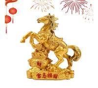 Generisch Statues de chevaux Accessoires d'intérieur - 2026 Résine Décoration d'art chinois | Année du Cheval Figurine de collection, pour chambre à coucher, lieu de travail, bibliothèque, armoire