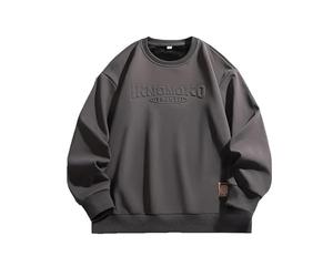 Generisch Steel Print Automne Hiver Hommes Sweat à Capuche Homme Style Plus Polaire TROIS Casual Sous-Manteau Homme Manteau Grande Taille Chemisier Ample Rouge Hommes Manches Longues, gris foncé, 5XL