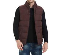 Generisch Steppweste Herren Leicht, Weste Herren Outdoor Herbst Winter Gilet Stehkragen Mantelweste Mit Reißverschluss Winterweste Warme Daunenweste Bequeme Übergangswesten Einfarbig Outdoorwesten