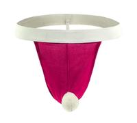 Generisch String de Noël pour homme - Style bonnet de Père Noël - String amusant avec pompon - Sous-vêtements humoristiques pour homme comme gag de fête, Style_z01 Rose vif, taille unique