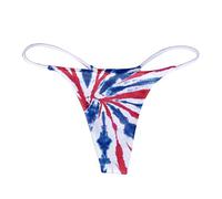 Generisch String imprimé pour femme en microfibre respirante avec une sensation de séduction élevée, bleu, S