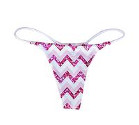 Generisch String imprimé pour femme en microfibre respirante avec une sensation de séduction élevée, Blanc., L