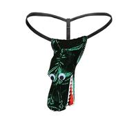Generisch String pour homme au design crocodile amusant - String pour farce comme cadeau amusant | Sous-vêtements originaux pour enterrement de vie de jeune fille, Style_d01 Vert, taille unique