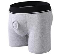 Generisch String pour homme avec découpes léopard, trou de poule, sous-vêtement Père Noël, gris, XXL