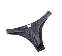 Generisch String pour homme - Respirant - Sous-vêtements - Dos en T - Culotte pour homme - Couleur unie - Lingerie Sissy - Coupe idéale - Taille basse - Sous-vêtement éléphant Bulge, gris, M