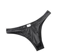 Generisch String pour homme - Respirant - Sous-vêtements - Dos en T - Culotte pour homme - Couleur unie - Lingerie Sissy - Coupe idéale - Taille basse - Sous-vêtement éléphant Bulge, Noir , XL