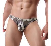 Generisch String sexy pour homme, slip taille basse, maillot de bain tanga avec poche bombée, string de bain pour homme, motif camouflage, confortable, respirant, coupe sexy, sous-vêtements pour homme
