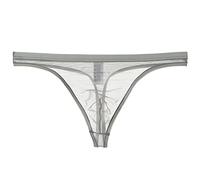 Generisch String transparent pour homme en maille fine - Sous-vêtement élégant et confortable pour un look confiant, gris, 3XL