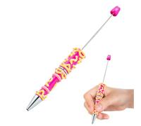 Generisch Stylo à bille en forme de boule avec perles - Pour l'école, le bricolage, la fabrication de bijoux, le dessin, le journal, les enseignants, les élèves - Accessoire de remise de