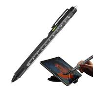 Generisch Stylo multifonction | Gadget 9 en 1 avec lumière LED | Stylo tournevis avec niveau à bulle, règle et décapsuleur pour hommes, adultes, ami, mari, travail, extérieur