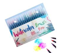 Generisch Stylo pinceau aquarelle - Kit d'écriture de calligraphie - Pinceau d'écriture coloré pour art, dessin, calligraphie, coloriage, outils, journal, voyage, école, adultes, , débutants