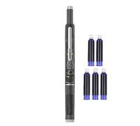 Generisch Stylo rétractable à pointe fine de 0,38 mm avec 5 cartouches d'encre rechargeables, prévention des pertes, design anti-fuite pour journal, ordinateur portable, art, croquis, école