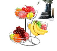 Generisch Support - 3 étages en métal avec porte-banane - Panier pour plan de travail de cuisine, pour la maison, le restaurant, le pain et les collations
