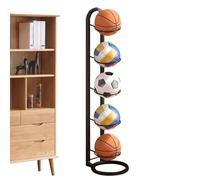 Generisch Support de basket-ball - 5 étages pour ballons de sport - Organiseur de support de volley-ball - Pour basket-ball, volley-ball, football, salle de sport, intérieur, extérieur, garage, école