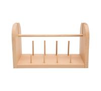 Generisch Support de bobines de fil en bois, organiseur de fil, 26,5 x 12 x 15 cm, rangement compact multi-bobines, design robuste en bois naturel, pour couture, broderie, tricot