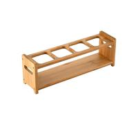 Generisch Support de bouteille d'huile en bois, étagère de présentation de table à 4 trous, organiseur de rangement multifonction de cuisine, support d'assaisonnement antidérapant, pour armoire