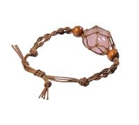 Generisch Support de cordon pour bracelet - Support de pierre vide, support de bracelet - Cage de rechange - Maintien en réseau de de quartz - Accessoire de fabrication de bijoux bohème DIY