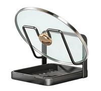 Generisch Support de couvercle de casserole | Support en acier au carbone avec plateau | Étagère de rangement pour couvercle de casserole de cuisine, étagère de rangement, pour four, cuisinière, évier