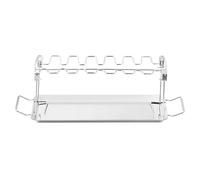 Generisch Support de flèche de poulet pour barbecue - En acier inoxydable - 14 supports pour fous de poulet - Pour intérieur, extérieur, camping, fête, jardin, arrière-cour, maison, cuisine