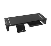 Generisch Support de moniteur, support d'ordinateur, organiseur de câbles réglable en largeur, rehausseur de tiroir pour lieu de travail, bureau, imprimante, table, TV, ordinateur portable 52 x 20 x