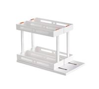 Generisch Support de rangement à épices rotatifs - Organiseur de l'armoire de cuisine - Support à épices coulissant multifonction - Rangement de porte avec base antidérapante (blanc)