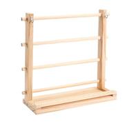 Generisch Support de rangement pour ruban - Organiseur de fil à coudre en bois massif | Support de chambre à 4 niveaux pour ruban adhésif, rouleau de crochet, ciseaux, papier cadeau, fournitures de