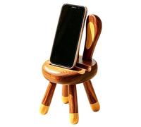 Generisch Support de téléphone portable de bureau en forme de chaise - Décoration de table en bois avec oreilles d'animaux pour table de chevet, appartement, chambre à coucher, cuisine, maison
