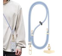 Generisch Support de téléphone portable - polyester 160 cm - Sangle réglable - Cordon de cou avec design anti-vol, support de poignet, transport universel pour smartphone - Voyage, extérieur