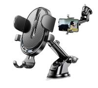 Generisch Support de téléphone portable pour voiture - Avec fonction rotative à 360° - Support réglable pour smartphone avec forte puissance d'aspiration pour l'intérieur de la voiture et le tableau