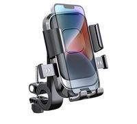 Generisch Support de téléphone pour moto, amortisseur, clip de guidon, support de téléphone réglable, pour motos, vélos, scooters, pince stable pour navigation, appareils GPS et utilisation smartphone