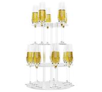 Generisch Support de tour de boisson en acrylique - Porte-gobelet à deux niveaux - Support en verre avec douze fentes - Organisateur de service de fête - Support élégant pour arbre à cocktail