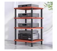Generisch Support multimédia Hi-Fi en métal et bois à 2/3/4 niveaux pour amplificateur/tourne-disque/récepteur stéréo, organiseur pour appareils AV