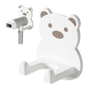 Generisch Support mural autocollant pour sèche-cheveux de salle de bain, étagère de rangement pour sèche-cheveux Hug Bear, multifonction, étanche, rangement de salle de bain pour fer à friser